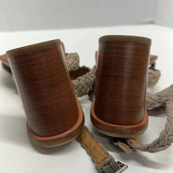 Frye Amy Braided High Heel Open Toe Sandals Shoes in Camel Multi Color Size 6.5 - Picture 10 of 13